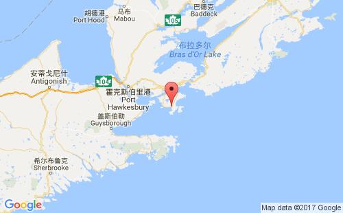 加拿大海運(yùn)港口阿里沙特arichat港口地圖