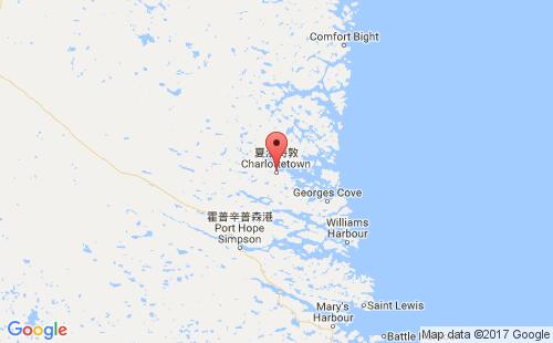 加拿大海運(yùn)港口夏洛特敦charlottetown,nf港口地圖