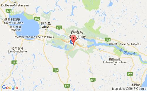 加拿大海運港口希庫提米chicoutimi港口地圖