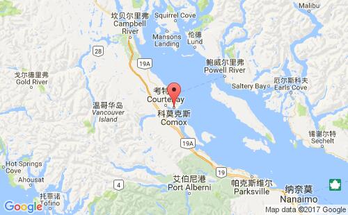 加拿大海運港口科莫克斯comox港口地圖