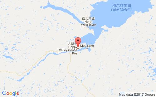 加拿大海運港口古斯灣goose bay港口地圖