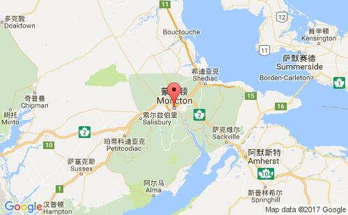加拿大海運港口蒙克頓moncton港口地圖