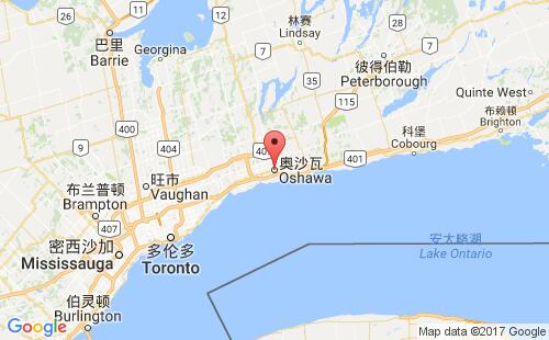 加拿大海運(yùn)港口奧沙瓦oshawa,on港口地圖