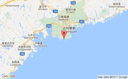 加拿大海運(yùn)港口七島seven islands港口地圖