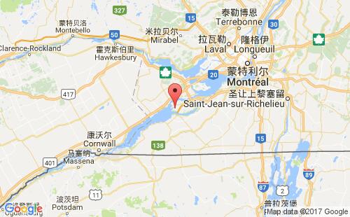 加拿大海運港口瓦利菲爾德valleyfield港口地圖