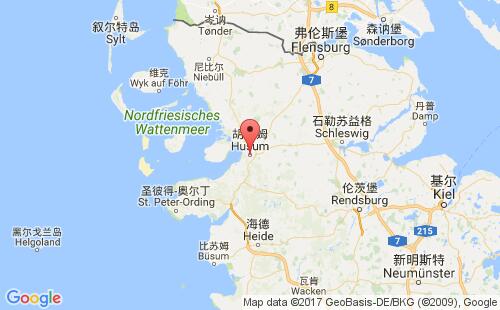 德國(guó)港口胡蘇姆husum港口地圖