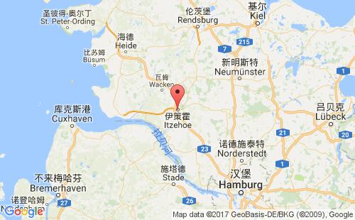 德國(guó)港口伊策霍itzehoe港口地圖