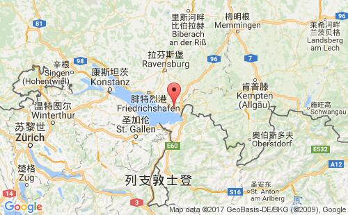 德國(guó)港口博登湖畔林道lindau港口地圖