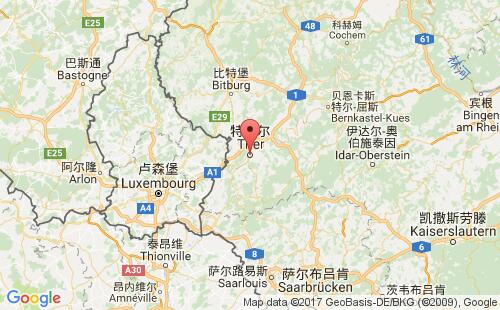 德國(guó)港口特里爾trier港口地圖