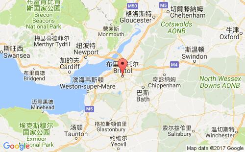 英國(guó)港口布里斯托爾bristol港口地圖