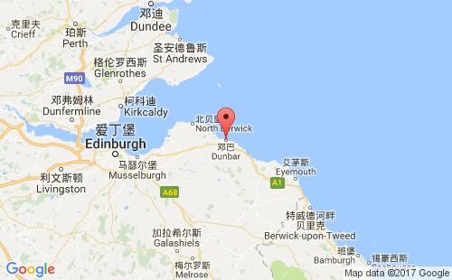 英國港口鄧巴dunbar港口地圖