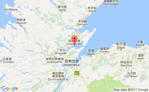 英國(guó)港口因弗戈登invergordon港口地圖