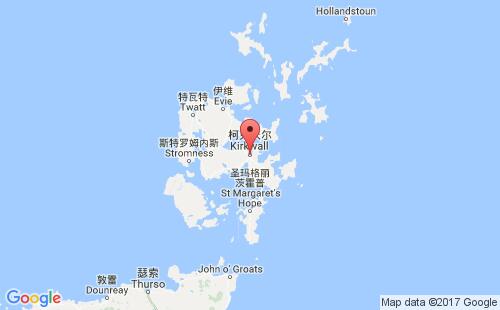 英國(guó)港口柯克沃爾kirkwall港口地圖
