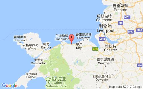 英國(guó)港口蘭杜拉斯llanddulas港口地圖