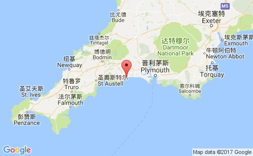 英國港口盧港looe港口地圖