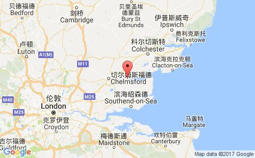 英國港口莫爾登maldon港口地圖
