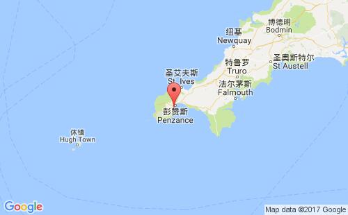 英國港口紐林newlyn港口地圖