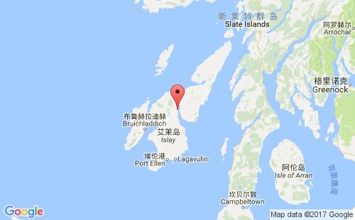 英國港口波塔斯凱格port askaig港口地圖