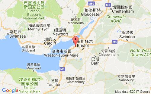 英國(guó)港口波爾特布里portbury港口地圖