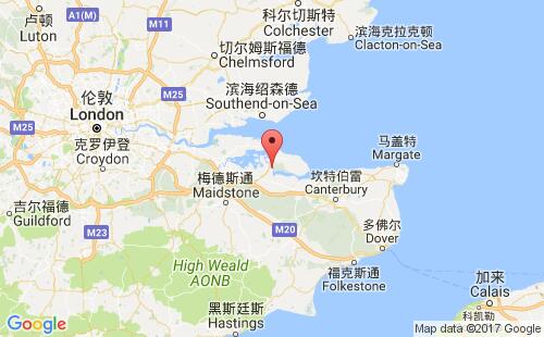 英國(guó)港口利德哈姆多克ridham dock港口地圖