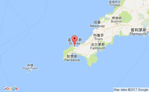 英國港口圣艾夫斯st.ives港口地圖