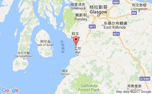 英國港口特倫troon港口地圖