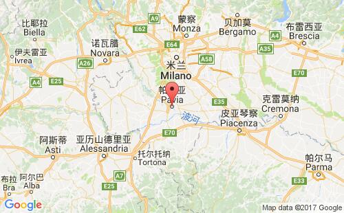 意大利港口帕維亞pavia港口地圖