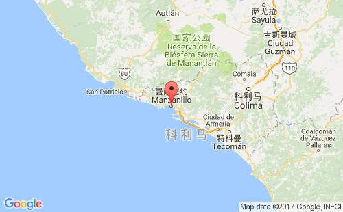 墨西哥海運(yùn)港口曼薩尼約manzanillo,mx港口地圖