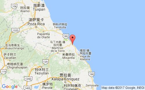墨西哥海運港口瑙特拉nautla港口地圖