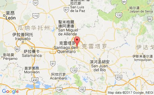 墨西哥海運(yùn)港口克雷塔羅queretaro港口地圖