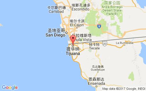 墨西哥海運(yùn)港口蒂華納tijuana港口地圖