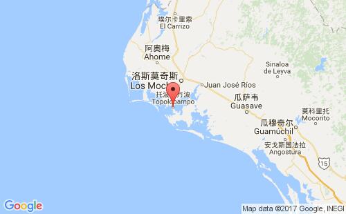 墨西哥海運(yùn)港口托波洛班波topolobampo港口地圖