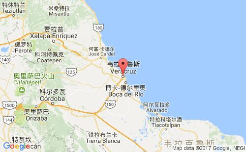 墨西哥海運(yùn)港口韋拉克魯斯veracruz港口地圖
