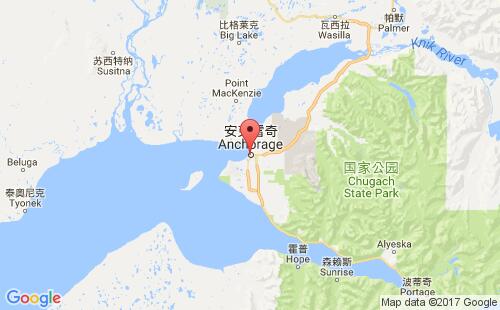 美國海運港口安科雷奇anchorage港口地圖