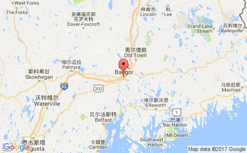 美國海運港口班戈bangor,me港口地圖