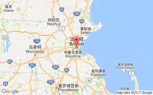 美國海運港口波士頓boston,ma港口地圖
