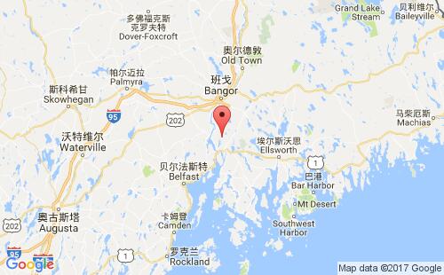 美國海運港口巴克斯波特bucksport港口地圖