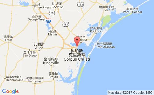 美國(guó)海運(yùn)港口科珠斯克里斯蒂corpus christi港口地圖