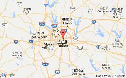 美國(guó)海運(yùn)港口達(dá)拉斯dallas,tx港口地圖