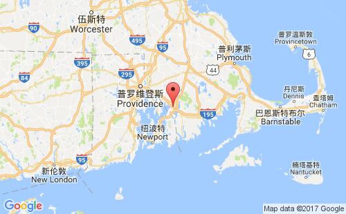 美國(guó)海運(yùn)港口福爾里弗fall river港口地圖