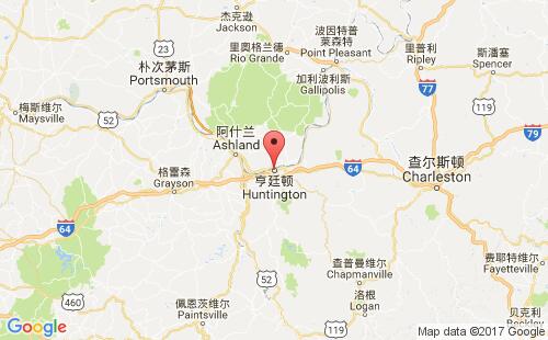 美國海運港口亨廷頓huntington,ky港口地圖