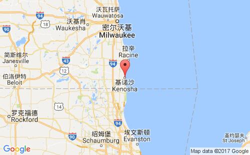 美國海運港口基諾沙kenosha,wi港口地圖