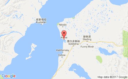 美國(guó)海運(yùn)港口克奈kenai,ak港口地圖