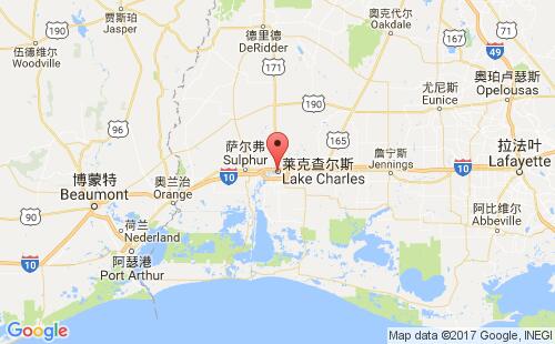 美國海運港口萊克查爾斯lake charles港口地圖