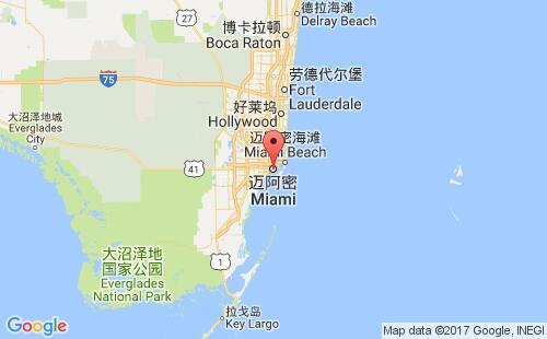 美國海運港口邁阿密miami,fl港口地圖