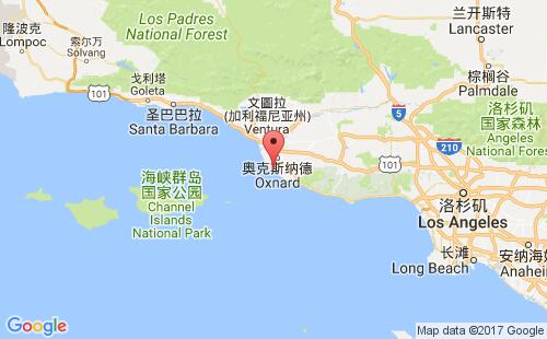 美國(guó)海運(yùn)港口懷尼米港port hueneme港口地圖