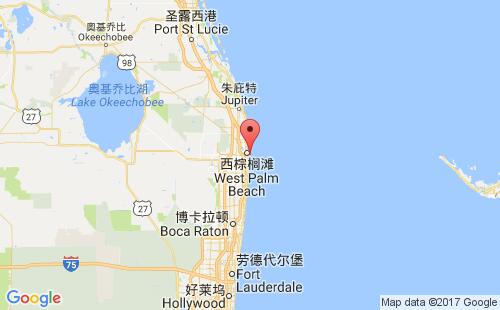 美國海運港口棕櫚灘palm beach港口地圖