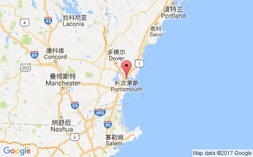 美國(guó)海運(yùn)港口樸茨茅斯portsmouth,us港口地圖