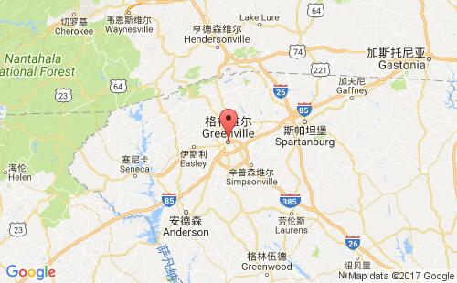 美國海運(yùn)港口格林維爾greenville,sc港口地圖