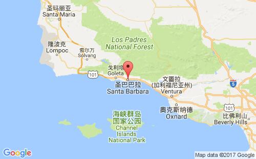 美國海運(yùn)港口圣巴巴拉santa barbara港口地圖